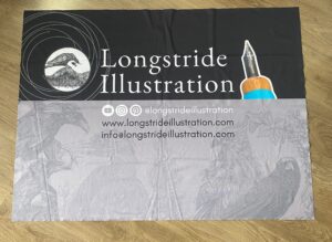 Banner for Longstride Illustration Artist Alley Booth