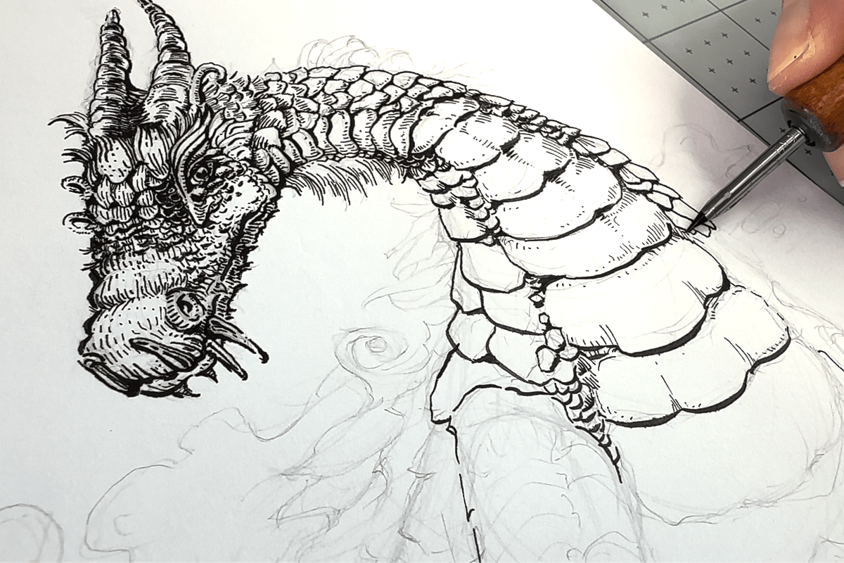 Inking the neck of the dragon