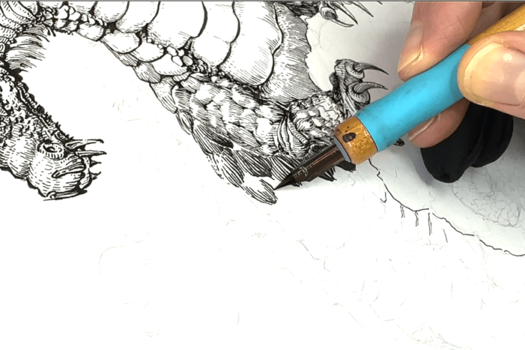 Feathery scales on the dragon