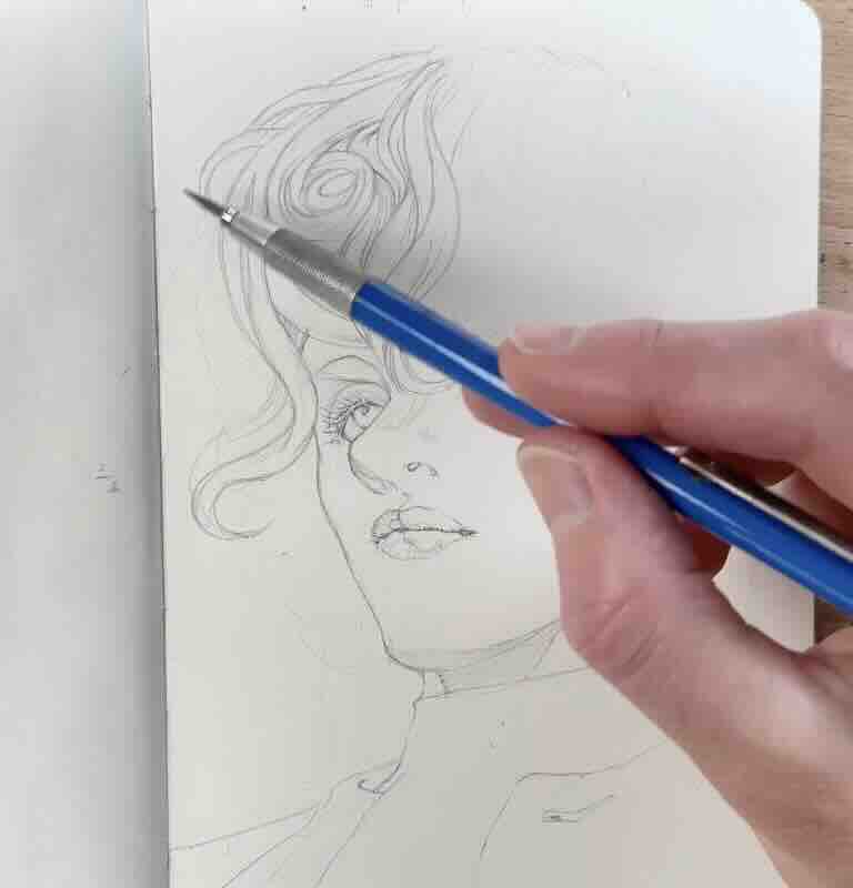 Sketching-Wavy-Hair