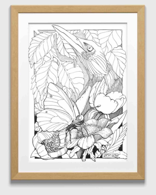 Butterfly and Wild Grackle