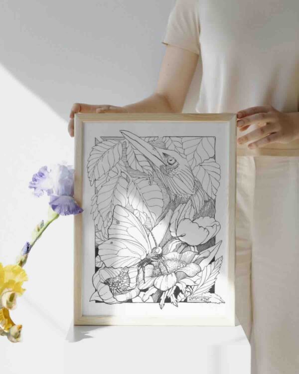 Butterfly and Wild Grackle